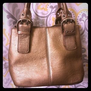 Tignanello Gold tone Faux Leather Bag